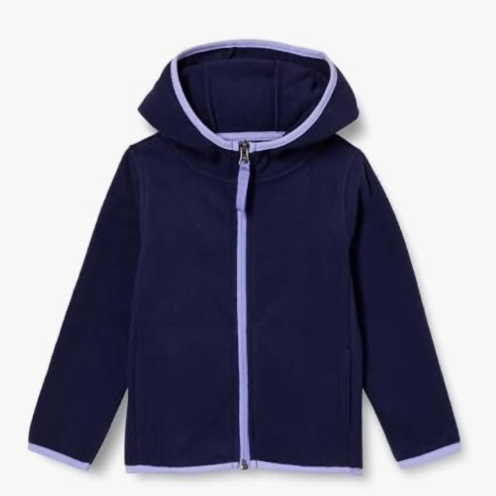 Amazon Essentials Full Zip Hooded Fleece Jacket Blue Hoodie Boys Size 6/7